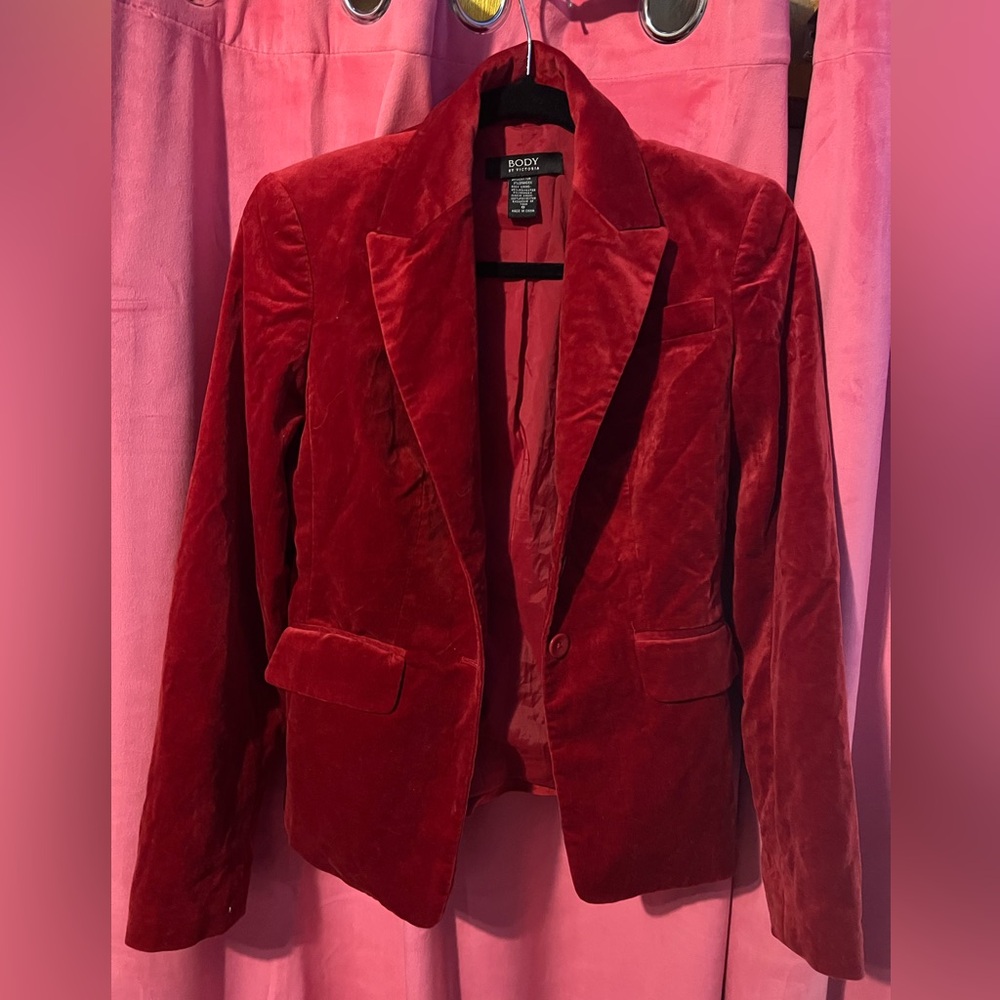 Victoria's Secret Rich Red Velvet Blazer